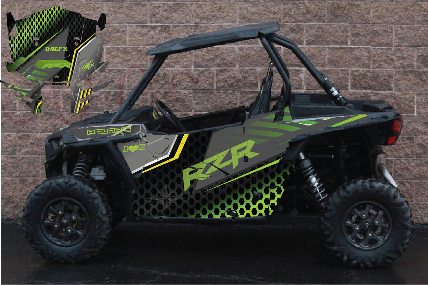 2014 - 2018 Polaris RZR XP 1000 Graphics Kit D46-2 Green