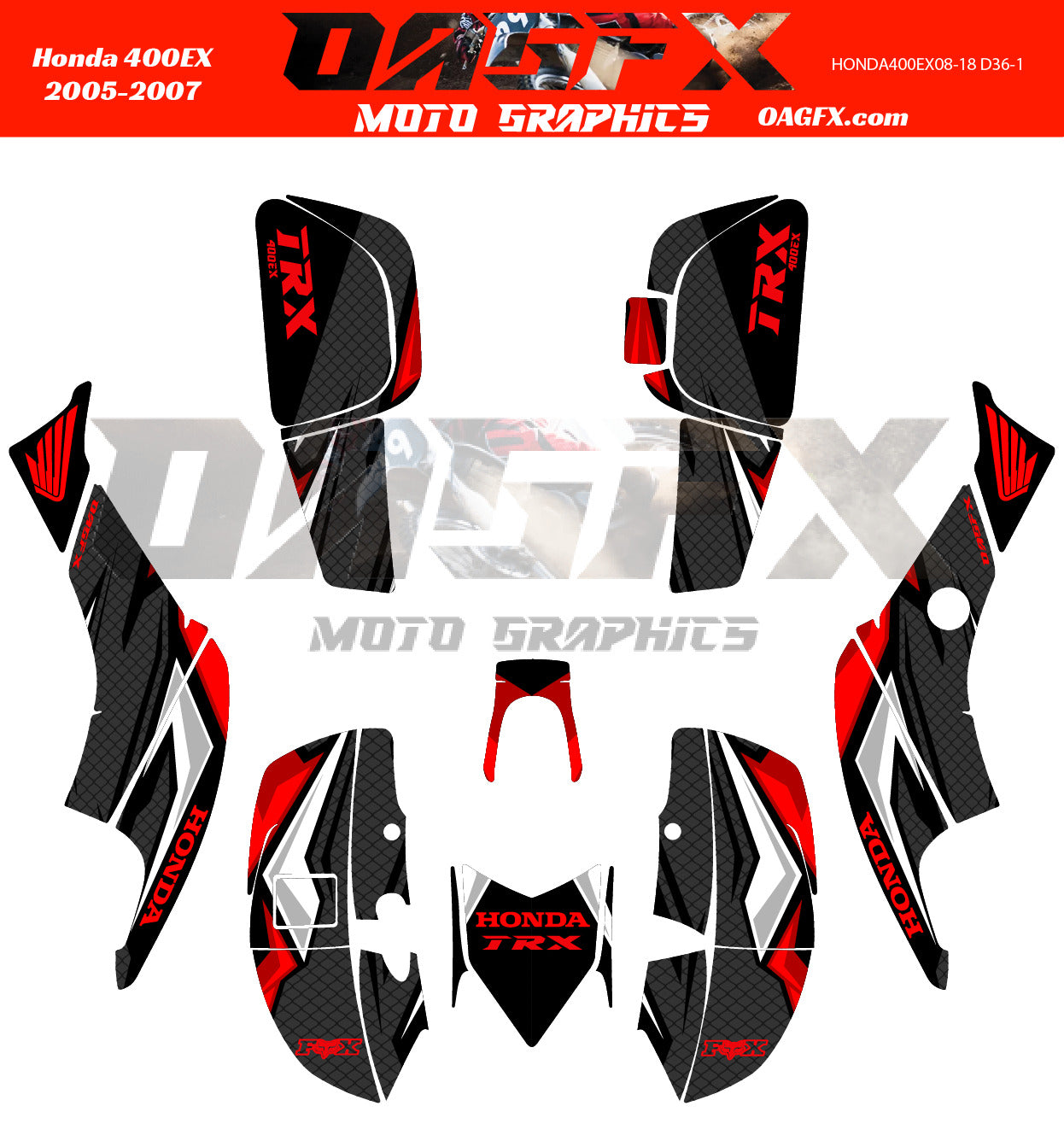 2005-2007 Honda TRX 400 EX Vector  Design Template With Pre-made design