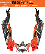 2017-2024 Can Am X3 Max 4 Door Maverick RR DS Graphics Kit D49-1 Orange
