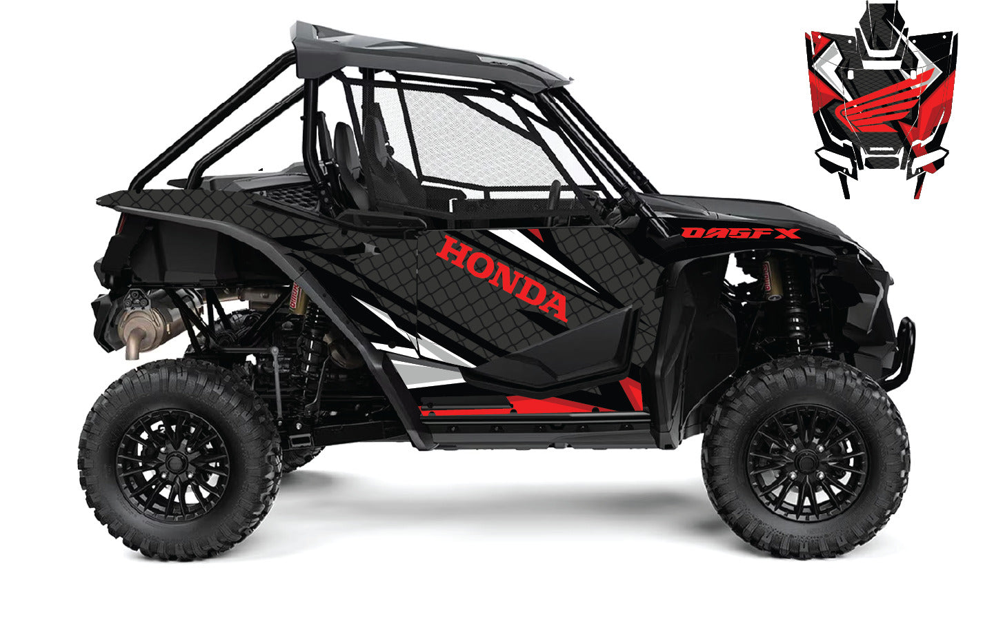 2019-2022 Honda Talon 1000R 1000X 2 Door Graphics Kit - Pro Ed D36-1 Red