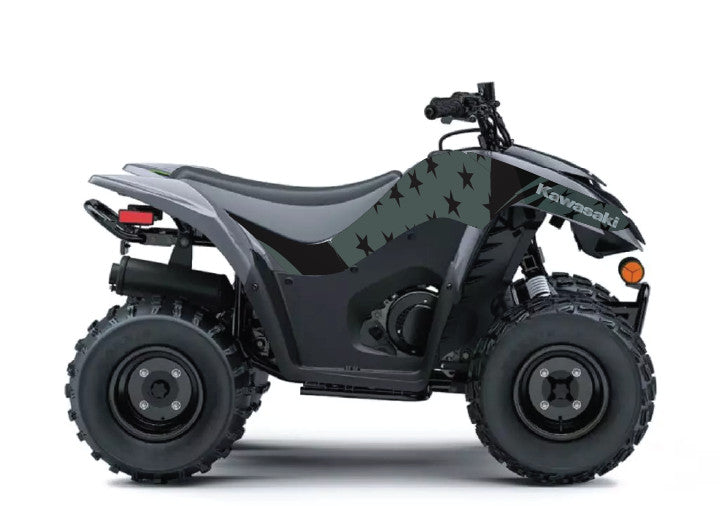 2007 - 2022 Kawasaki KFX 50 90 Graphic Kit -  D69-2 USA Flag Gray