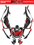 2019-2022 Honda Talon 1000R 1000X 2 Door Graphics Kit - Pro Ed D36-1 Red