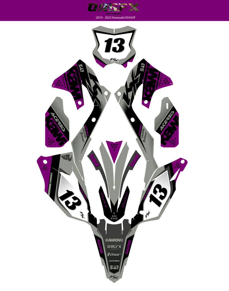 2019 - 2023 Kawasaki KX 450 Venom Series #3 Graphic Kit - Pro Edition