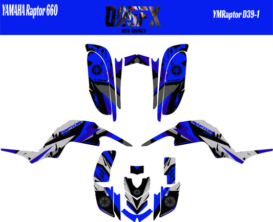OAGFX Yamaha Raptor 660 Graphics Kit D39-1 Blue