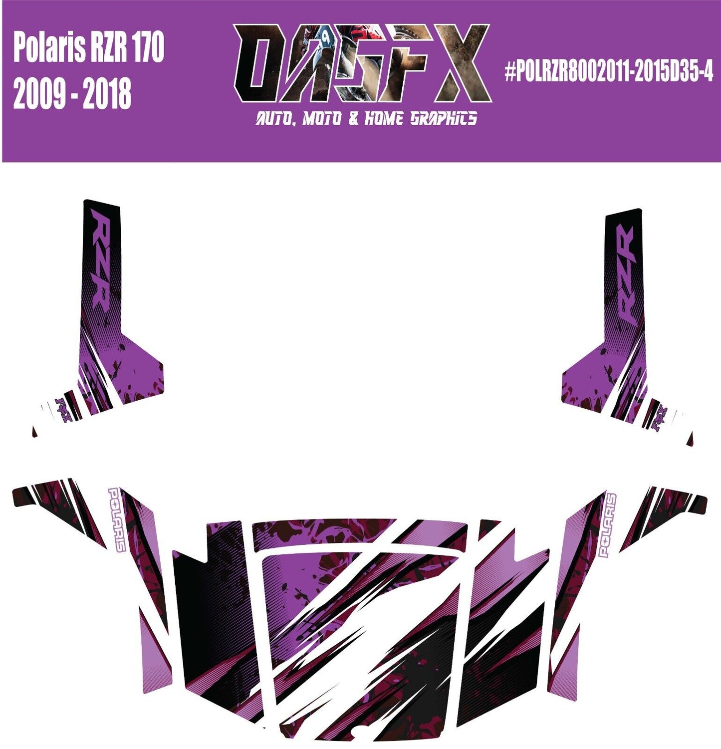 2009 - 2018 Polaris RZR 170 UTV Graphics Kit D35-4 Purple