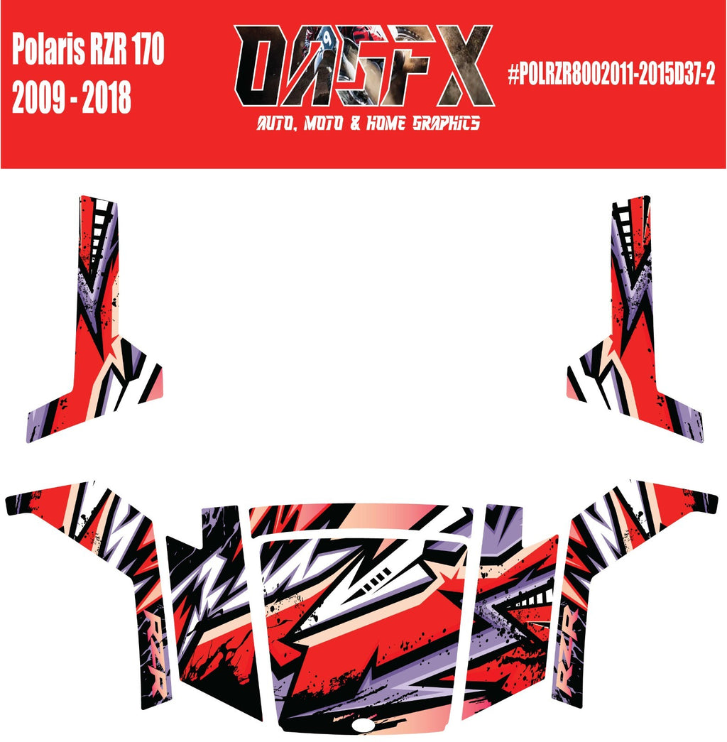 2009 - 2018 Polaris RZR 170 UTV Graphics Kit D37-2 Red