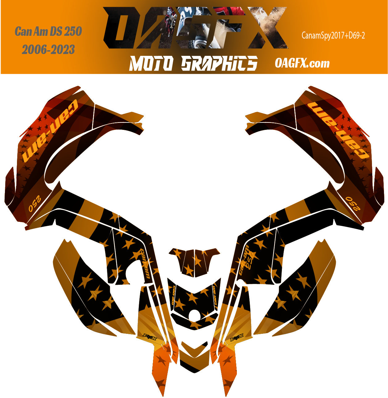 Can Am DS 250 2006-2023 AI Pre Made Customizable Design Vector D69-3