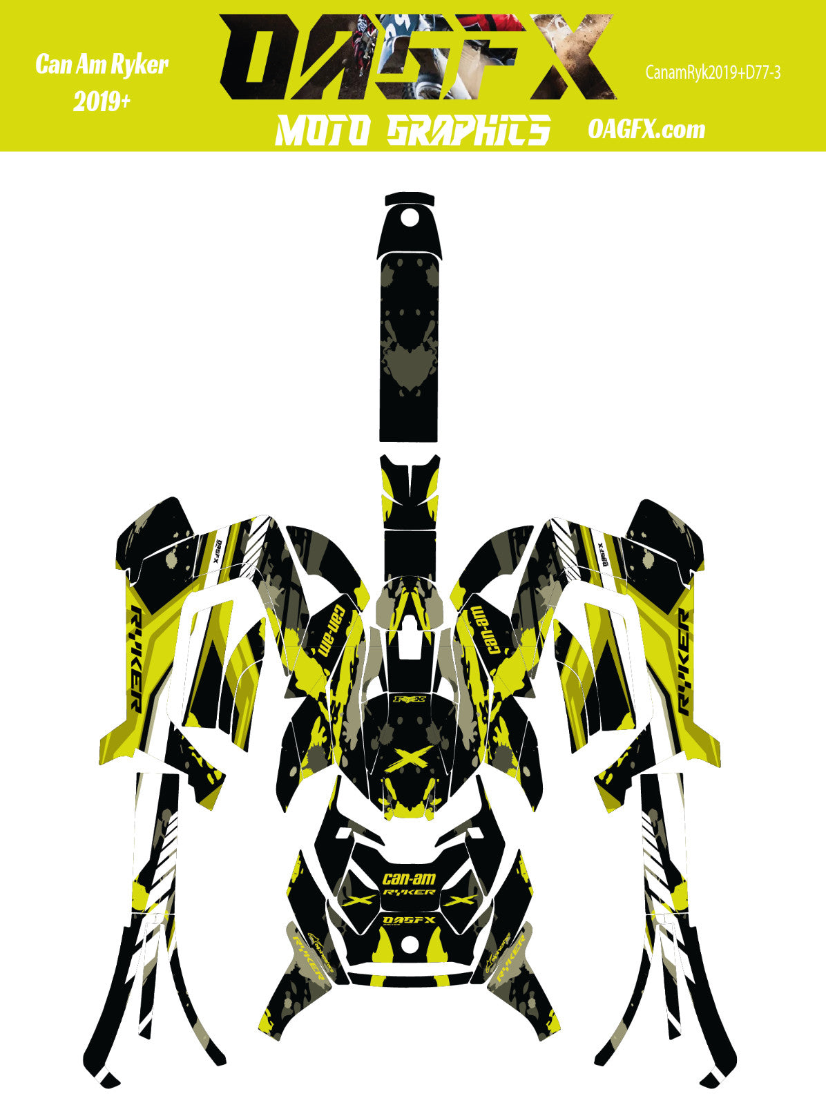 2019 - 2025 Can Am Ryker Graphics Kit  Pro Edition D77-3 OAGFX Racing