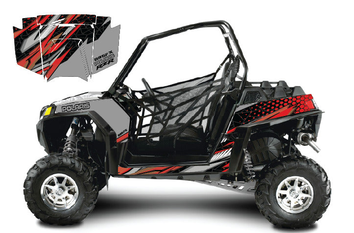 2011 - 2013 Polaris RZR 900 Graphics Kit D57-2 Red