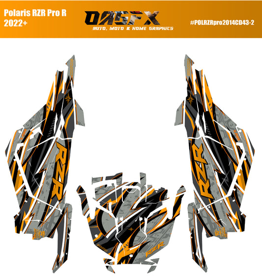 2022-2024 Polaris RZR Pro R OAGFX Graphics Kit D43-2 Orange