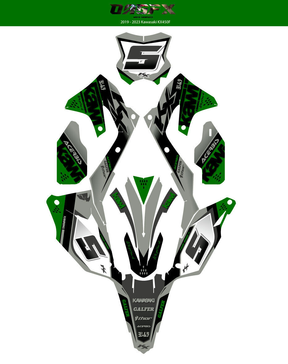 2019 - 2023 Kawasaki KX 450 Venom Series Graphic Kit - Pro Edition