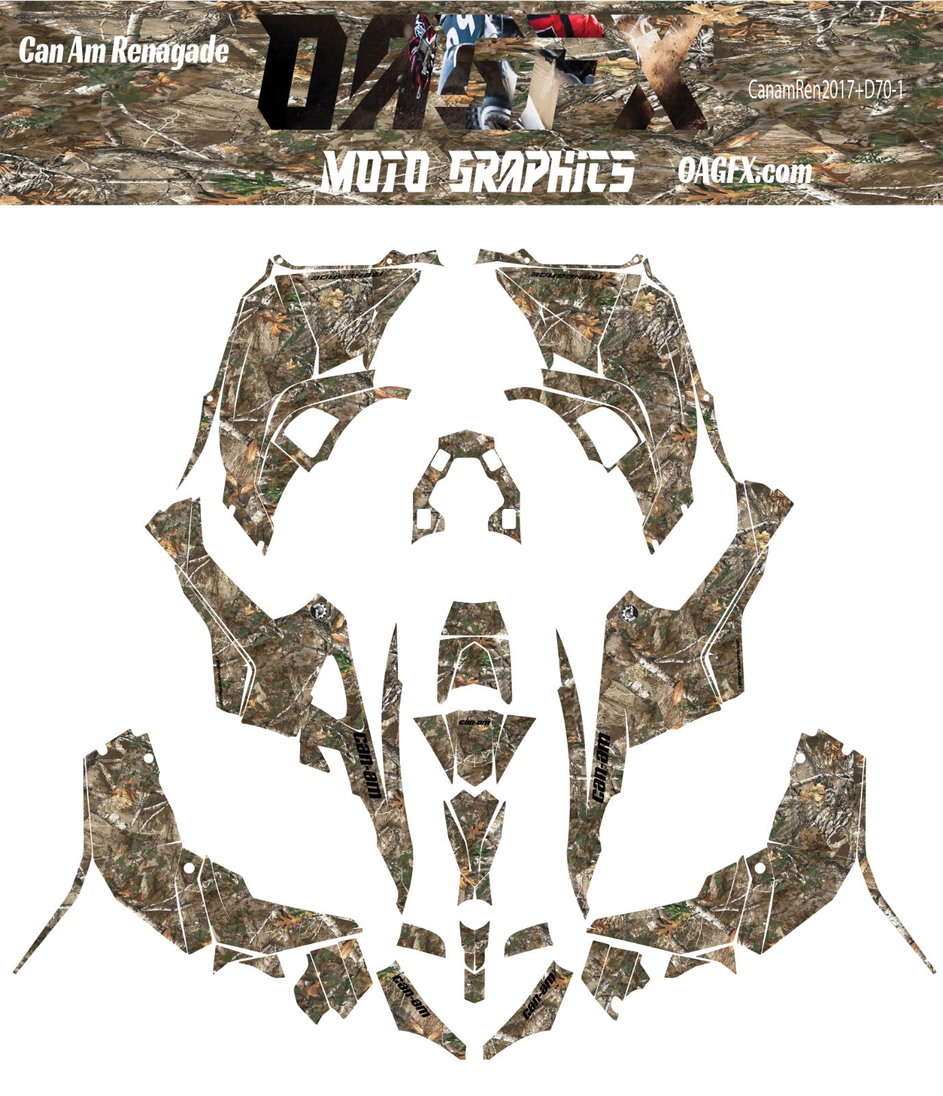 Can Am Renegade Graphics Kit  Pro Edition D70-1 Camo 2016-2022