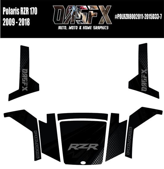 2009 - 2018 Polaris RZR 170 UTV Graphics Kit D33-7 Black