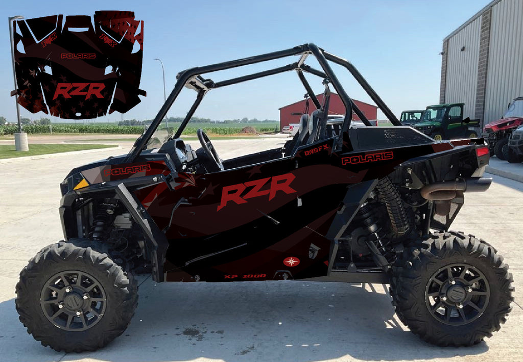 2019 - 2023 Polaris RZR XP 1000 Graphics Kit D69-1 USA Stealth Red