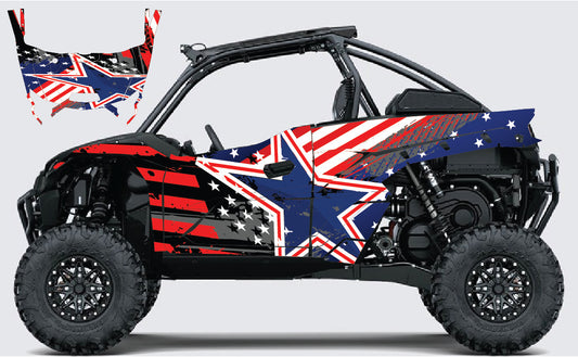 2019 - 2023 Kawasaki Teryx KRX 1000 Graphic Kit - Pro Edition D56-1 Flag