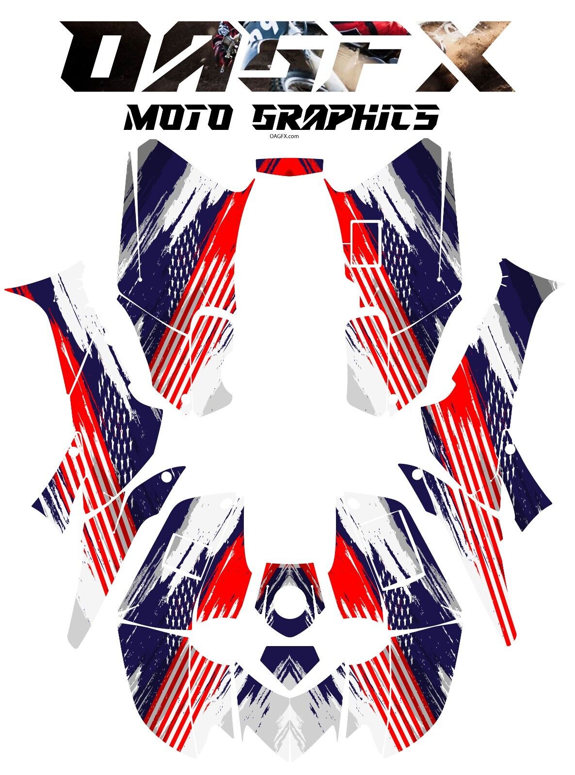 2006-2018 Honda TRX 250 EX Graphics Kit - Pro Ed D38-1 American Flag