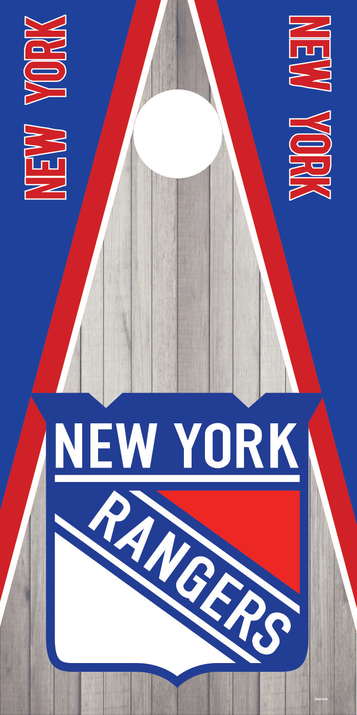 Corn Hole Board Wrap - New York Rangers Cornhole Skin D4