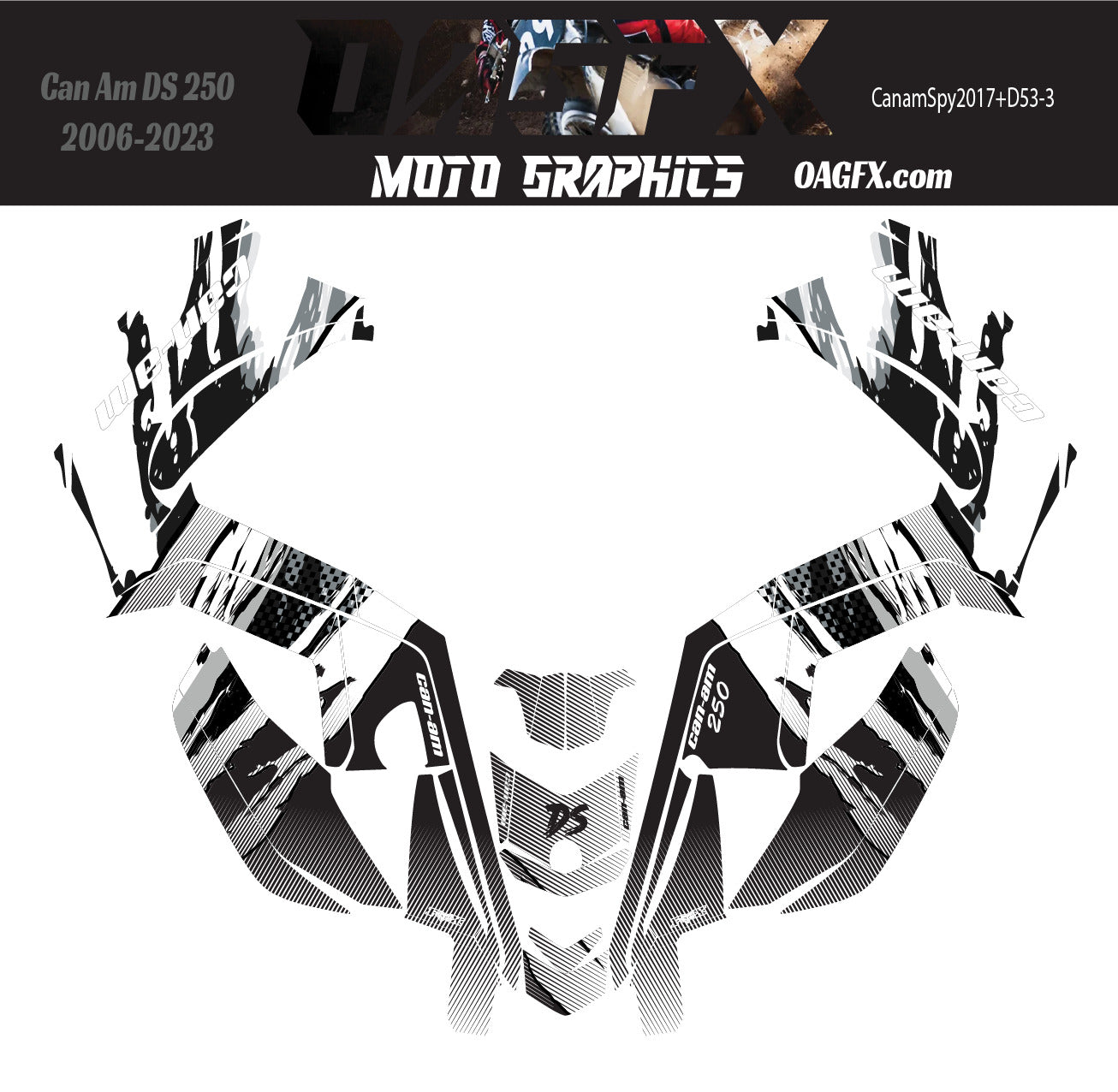 Can Am DS 250 2006-2023 Graphics Kit  Pro Edition D53-3 Stealth