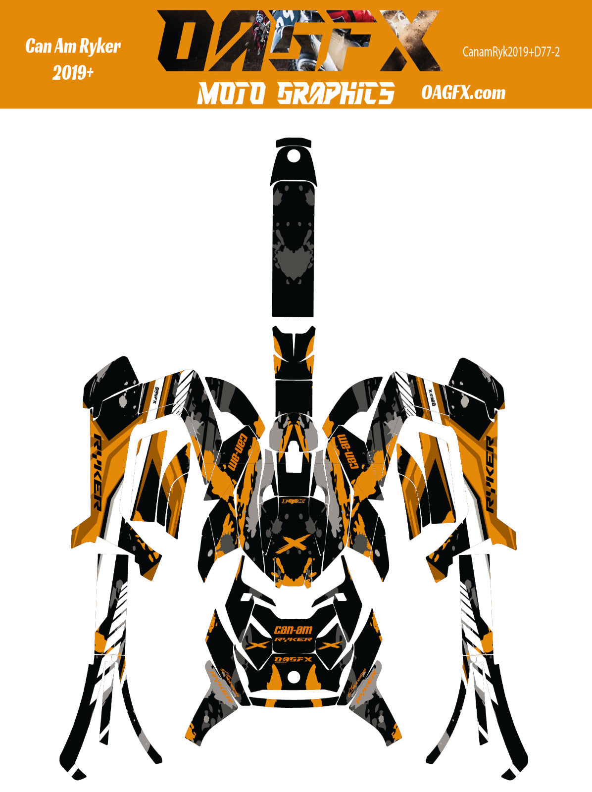 2019 - 2025 Can Am Ryker Graphics Kit  Pro Edition D77-2 OAGFX Racing