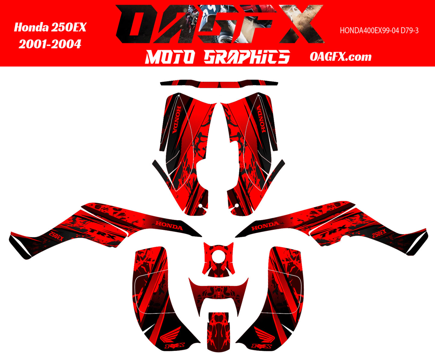 2001 - 2004 Honda TRX 250 EX Graphics Kit - Pro Ed D79-3