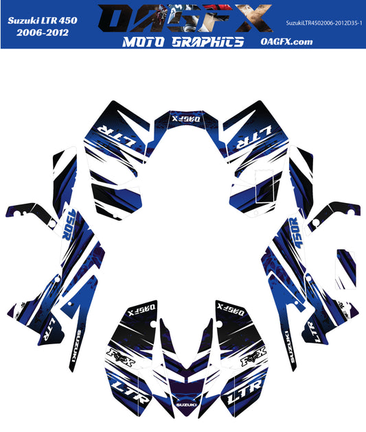 2006 - 2012 Suzuki LTR 450 Graphic Kit Wrap- Pro Ed D35-1 Blue