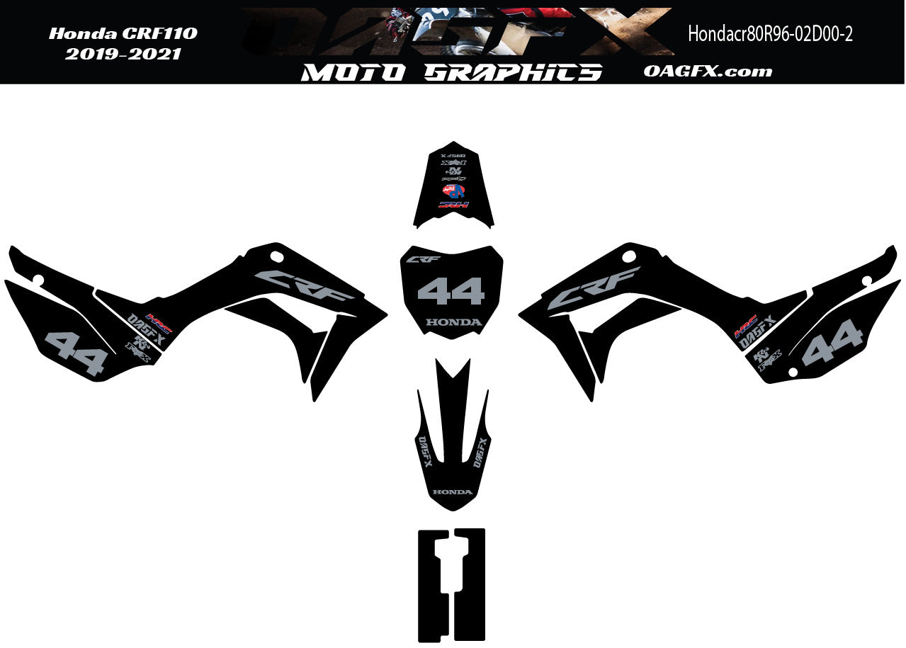 2019 - 2021 Honda CRF110 Graphics Kit - Pro Ed D00-3 CRF 110
