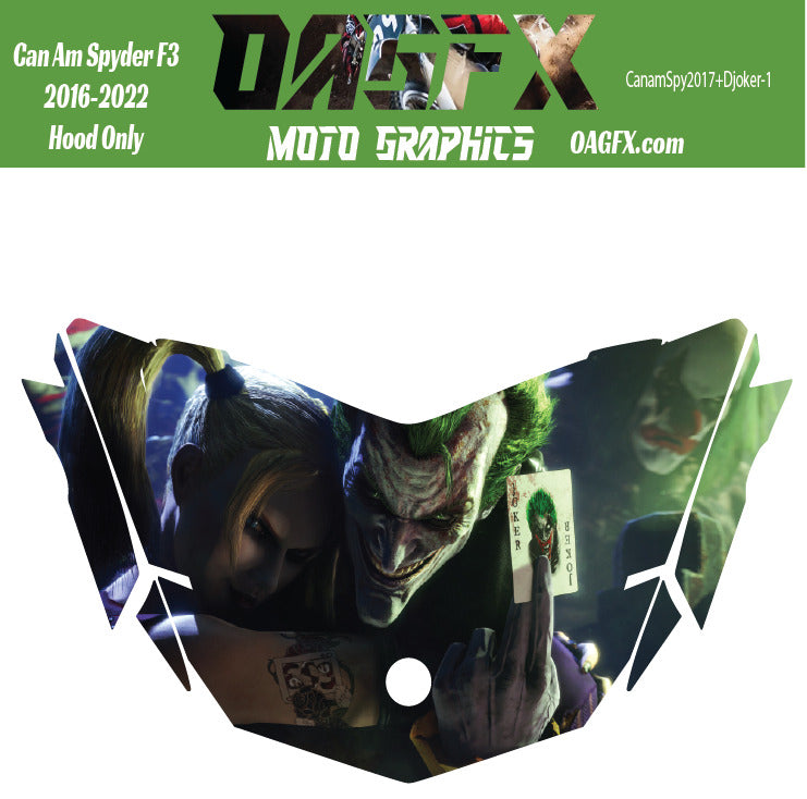 2016 - 2022 Can Am Spyder F3 Hood Graphic  Pro Edition DJoker-1 Joker
