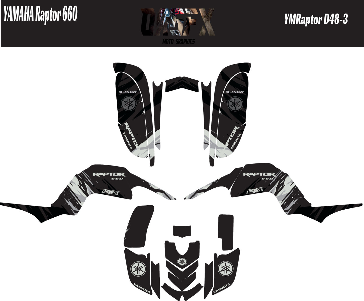 OAGFX Yamaha Raptor 660 Graphics Kit D48-3 Stealth