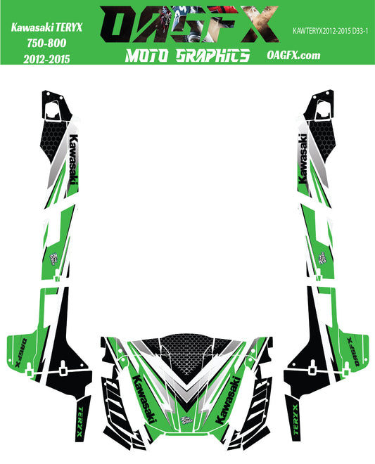 2012-2015 Kawasaki TERYX 4 Door 1000 Pre Made Customizable Design Vector D33-1