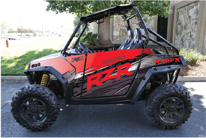 2007 - 2010 Polaris RZR 800 Graphics Kit D49-4 Red