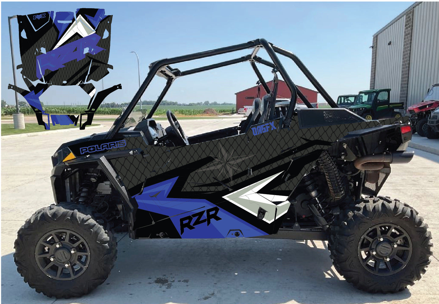 2019 - 2023 Polaris RZR XP 1000 Graphics Kit D36-3 Blue OAGFX