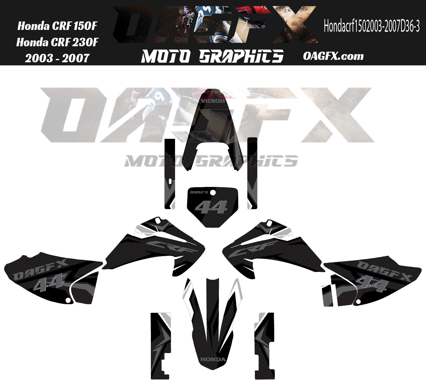 2003-2007 Honda CRF 150F 230F Vector  Design Template With Pre-made design