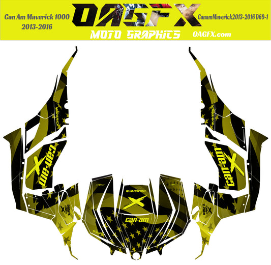 2013-2016 Can Am Maverick 1000 R  OAGFX Racing Graphics Kit  D69-1 USA Flag