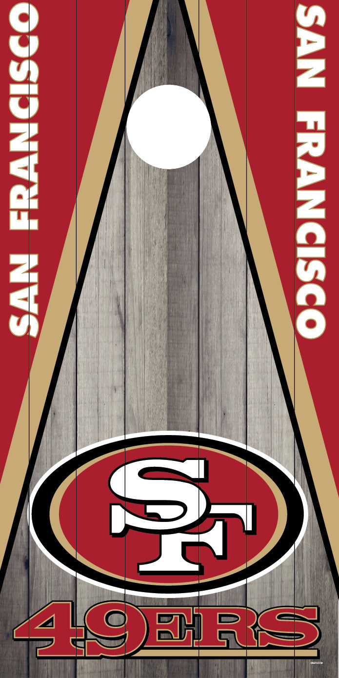 Corn Hole Board Wrap Skin - San Francisco 49ers Niners Cornhole D3