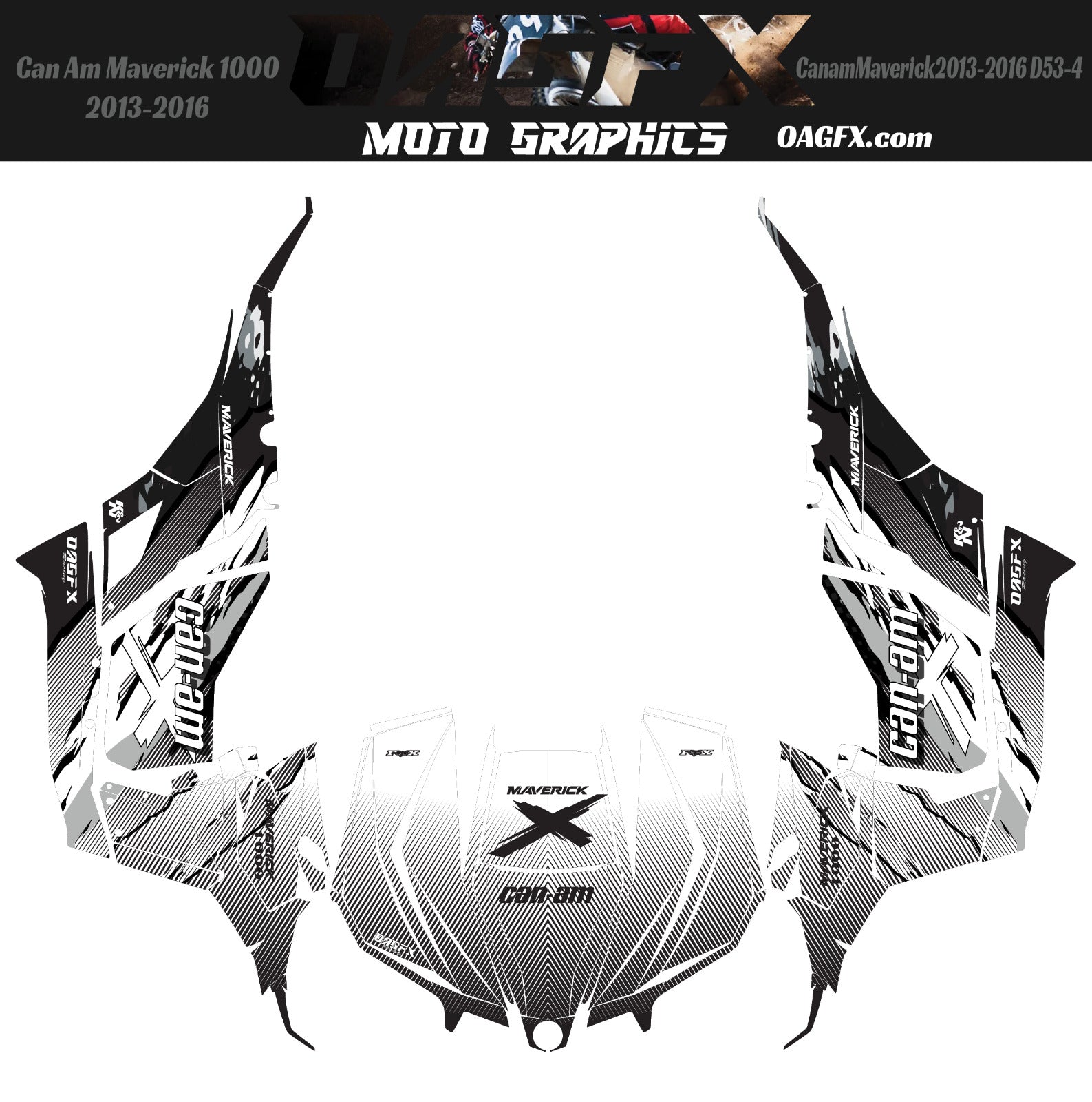 2013-2016 Can Am Maverick 1000 R  OAGFX Racing Graphics Kit  D53-4 Wild