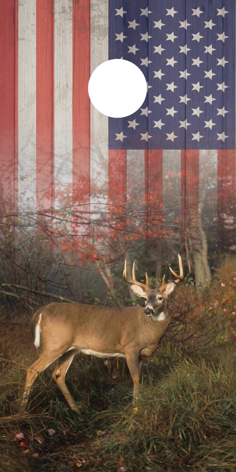 Corn Hole Board Wrap - American Flag Deer Set Cornhole D3