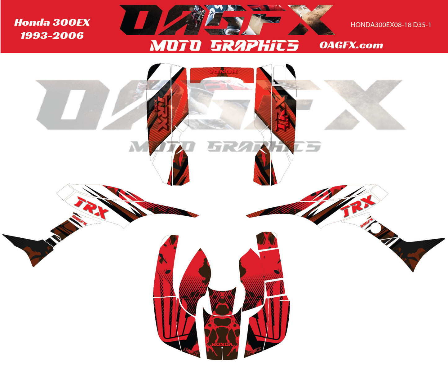 1993-2006 Honda TRX 300 EX Vector  Design Template With Pre-made design