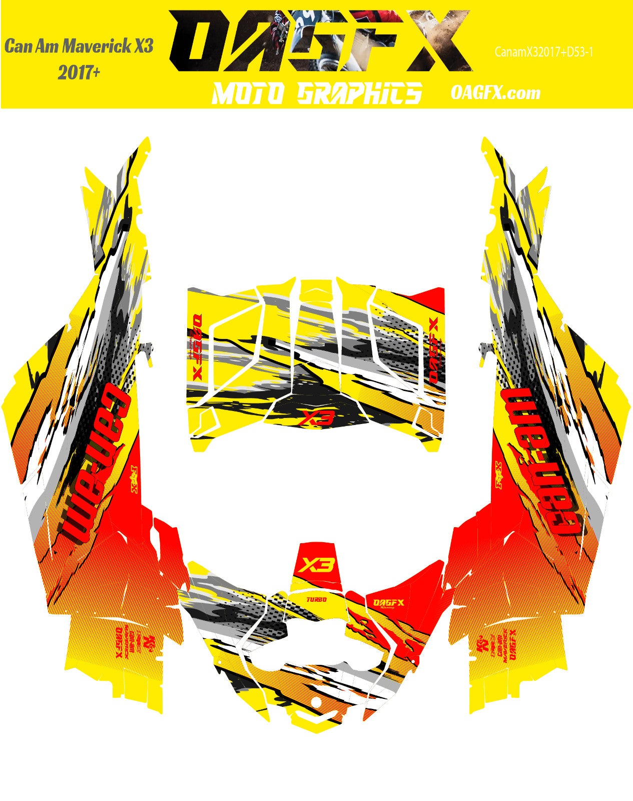 2017 - 2024 Can Am X3 Maverick Graphics Kit  Pro Edition D53-2 Wild
