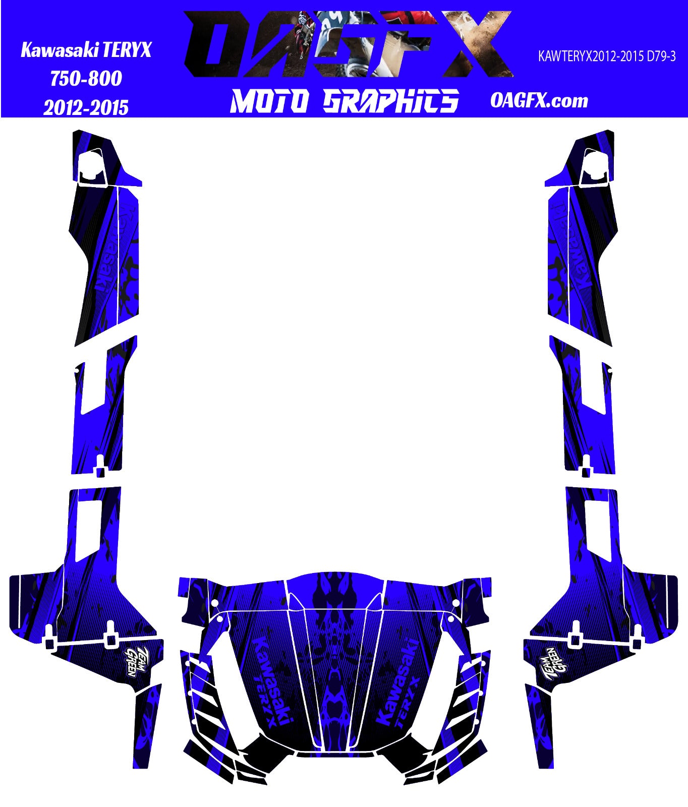 2012 -2015 Kawasaki Teryx 4 750 800 Graphic Kit Pro Edition D79-3
