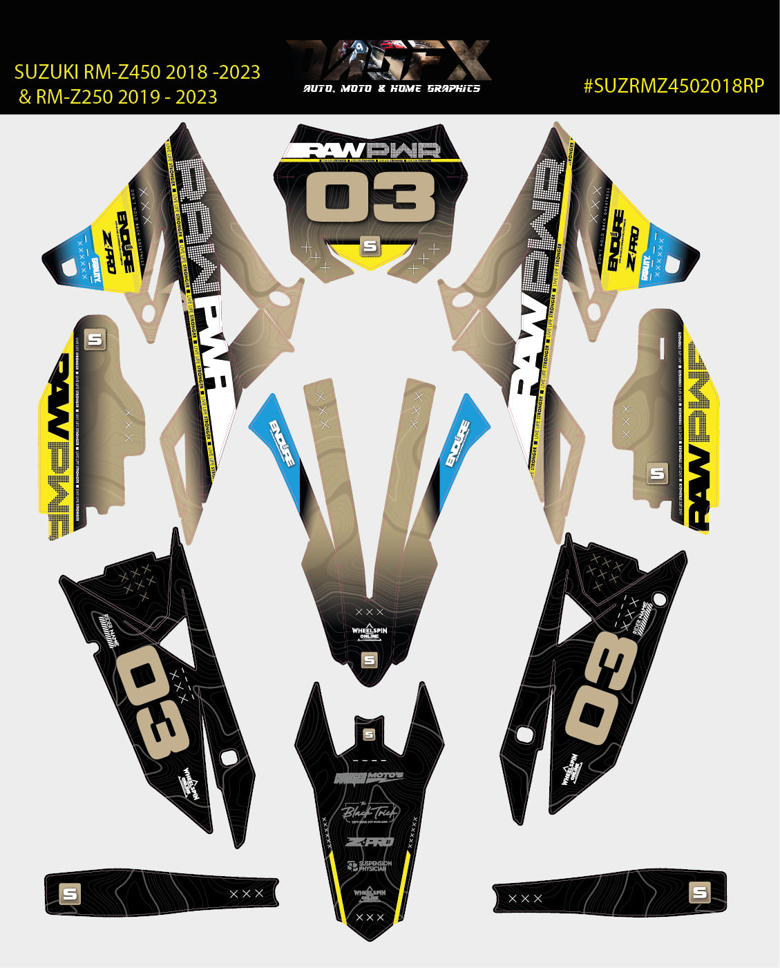 2019 - 2023 Suzuki RM Z 250 RM Z 450 Graphic Kit Wrap- Pro Ed D5