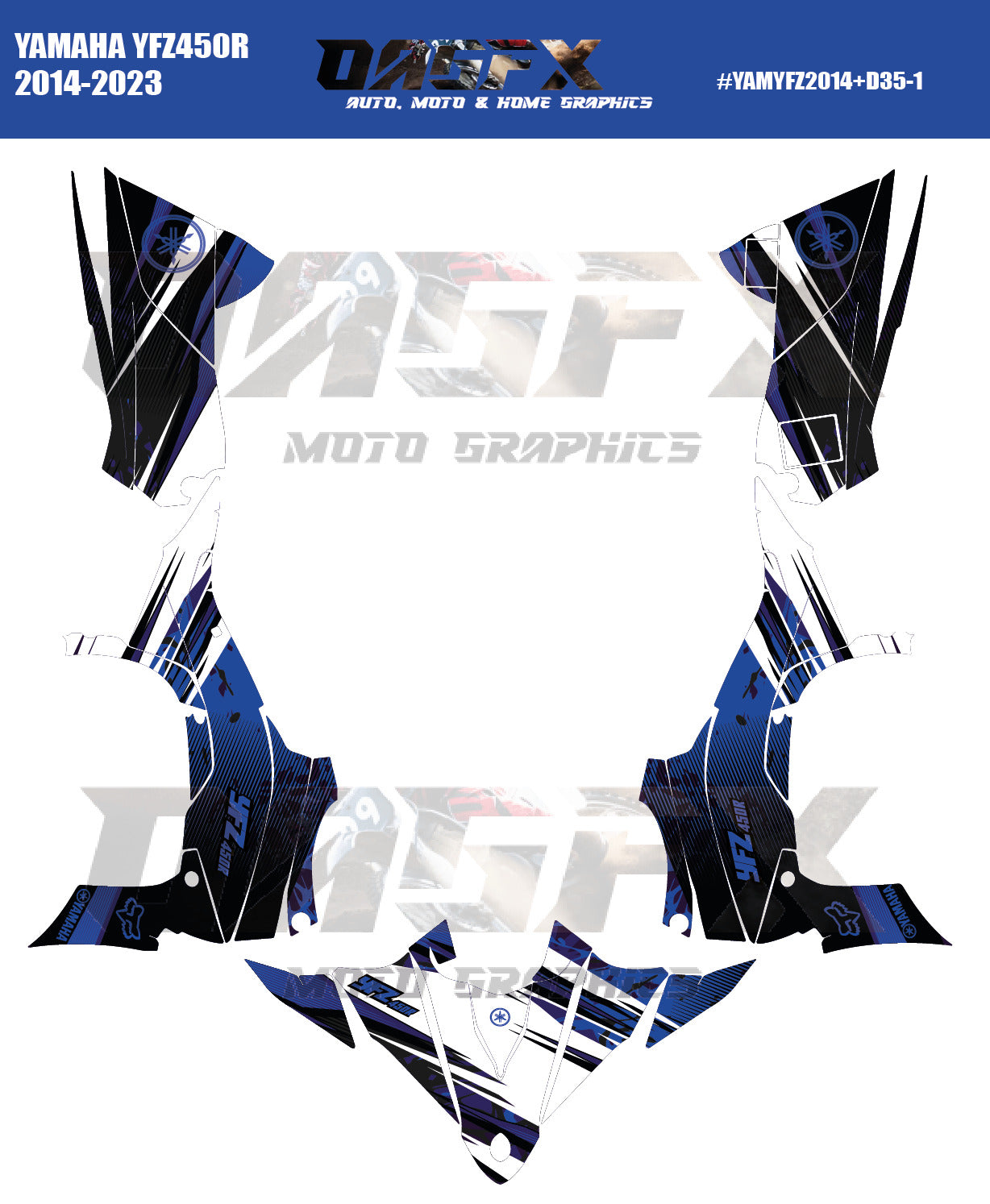 2014-2023 Yamaha YFZ 450 Vector  Design Template With Pre-made design