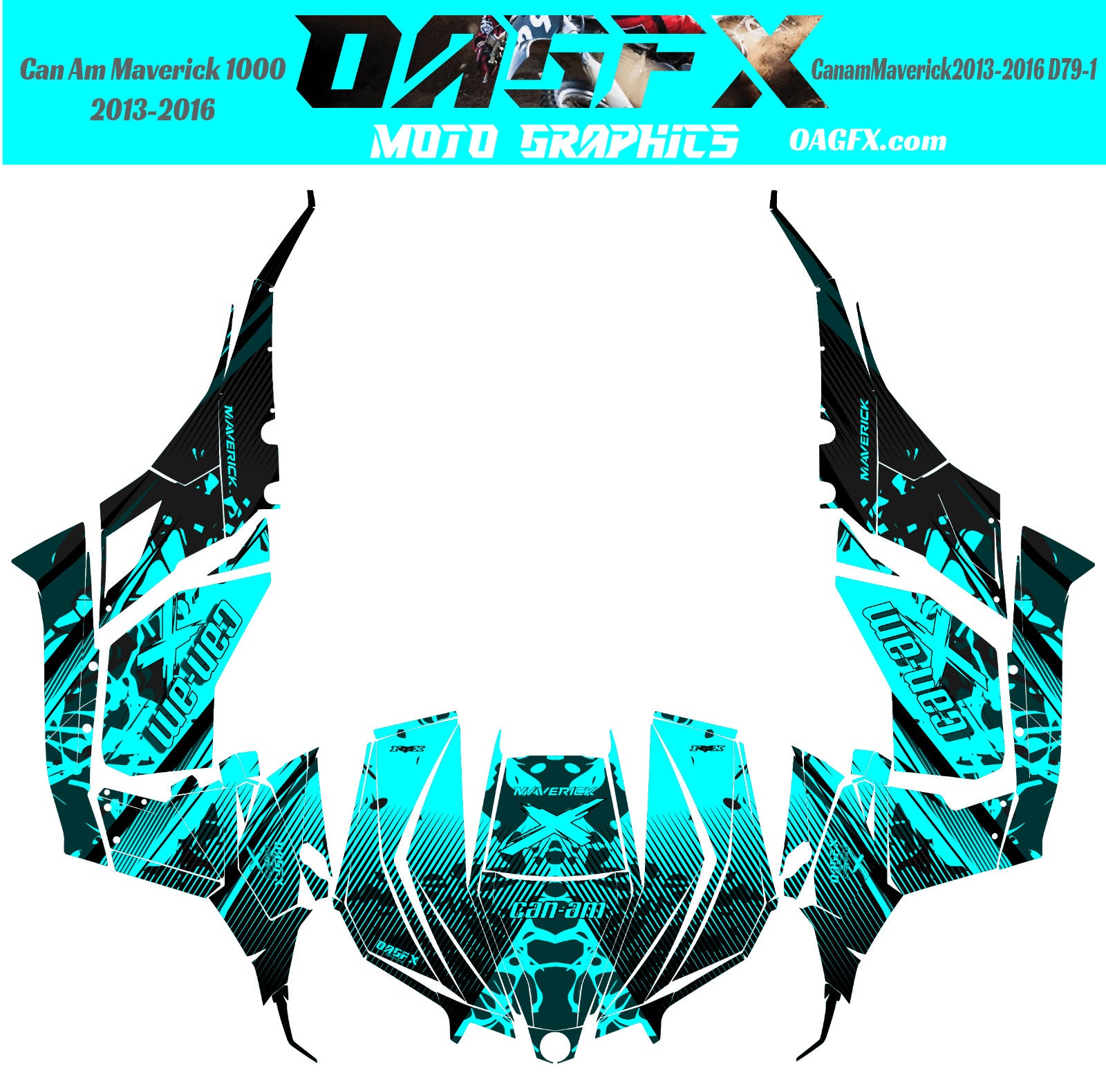 2013-2016 Can Am Maverick 1000 R  OAGFX Racing Graphics Kit  D79-1