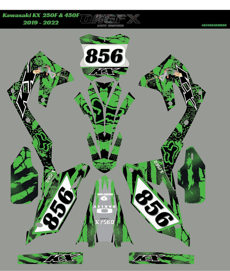 2019 - 2022 Kawasaki KX 250 KX450 Graphic Kit - Pro Edition D2