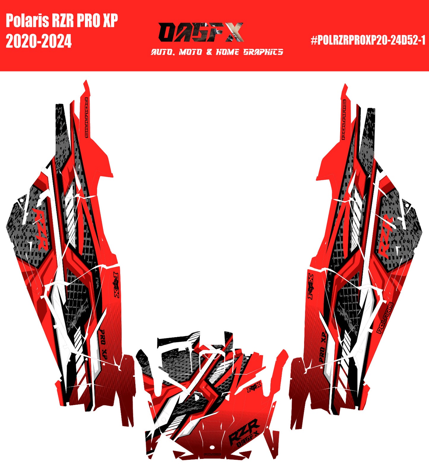 2020 - 2024 Polaris RZR Pro XP 4 Graphics Kit D52-1 Red