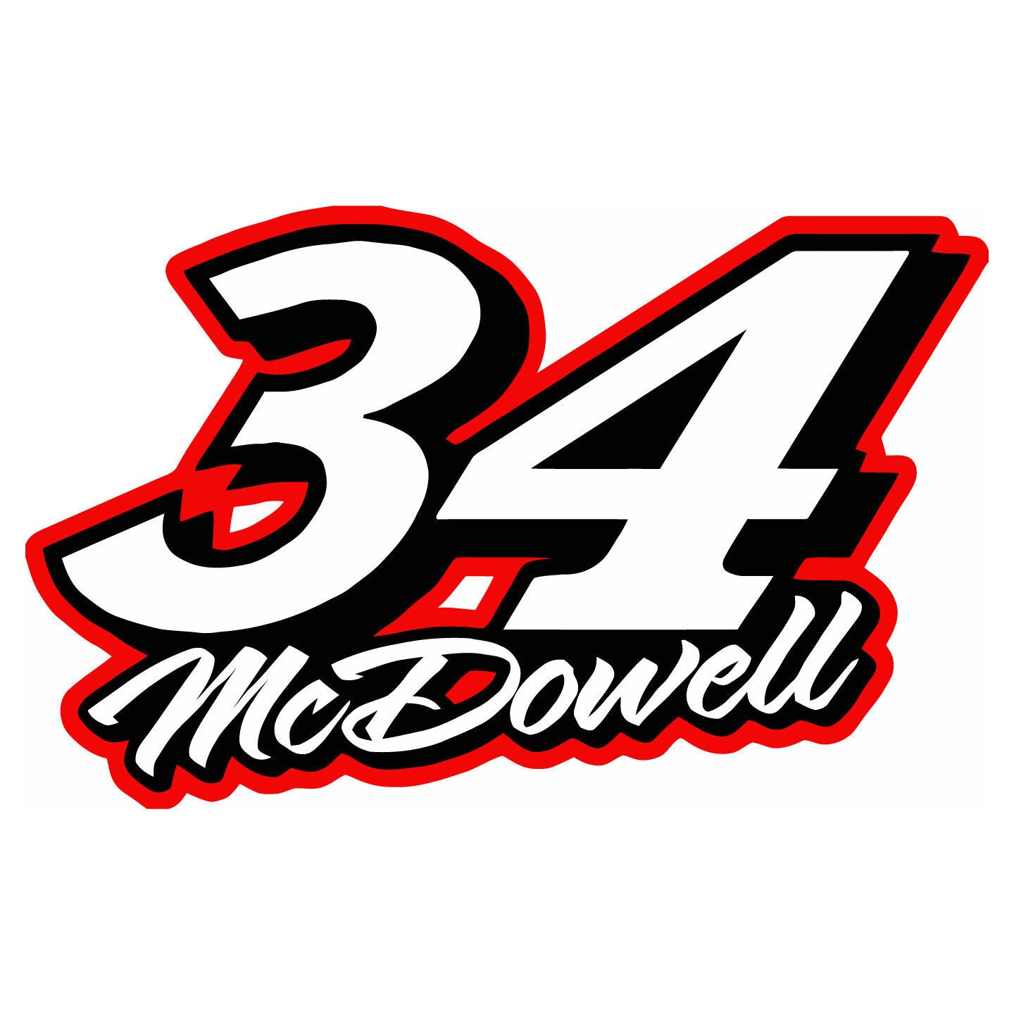 NASCAR #34 Michael McDowell  Decal  ~  Vinyl Car Wall Sticker D2