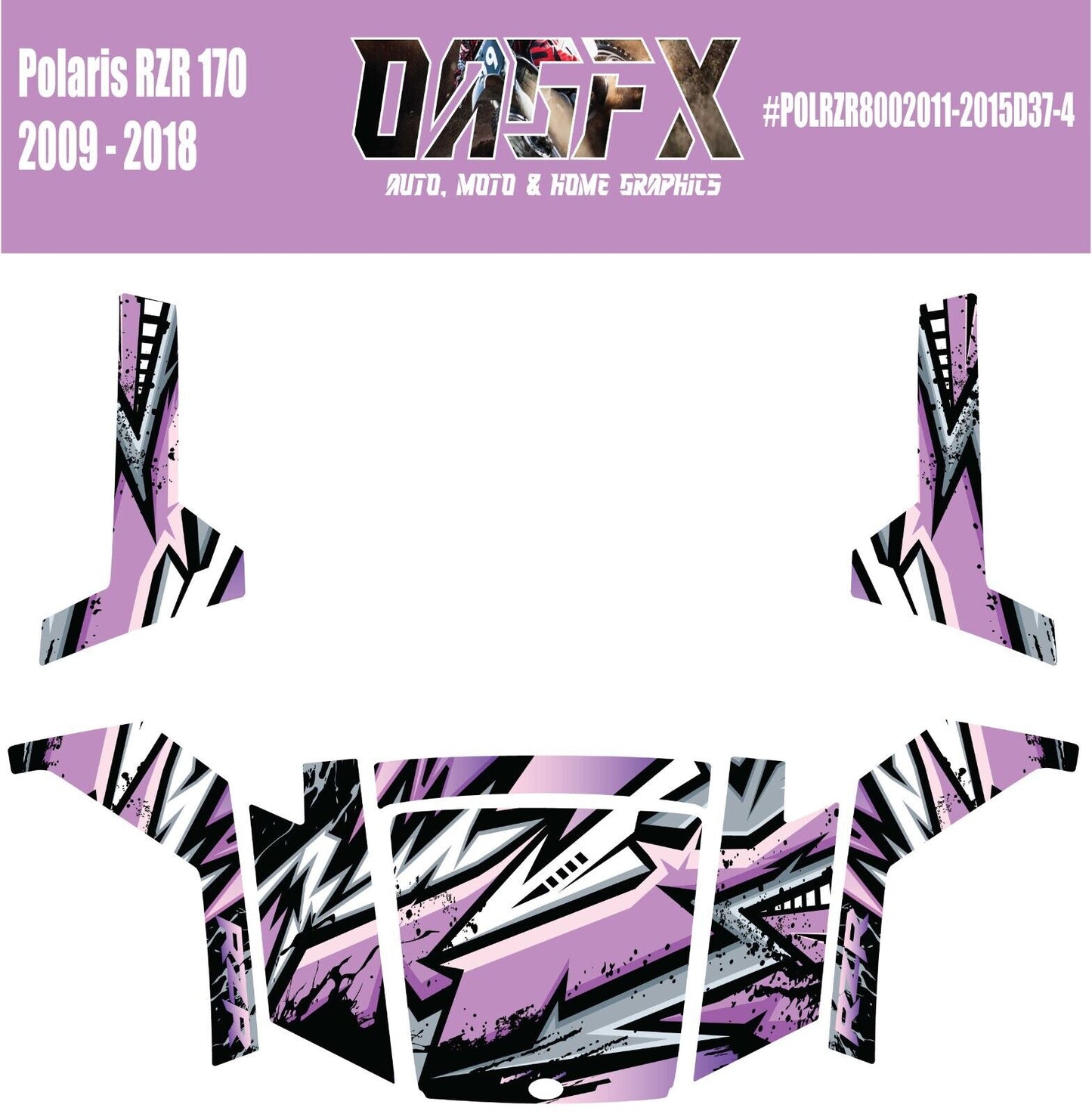 2009 - 2018 Polaris RZR 170 UTV Graphics Kit D37-4 Purple