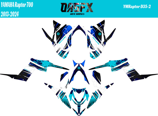 2013 - 2024 Yamaha Raptor 700 Graphics Kit D35-2 Teal