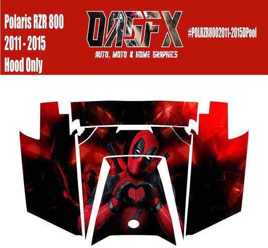 2011 - 2015 Polaris RZR 800 UTV Hood Graphic Decal Deadpool