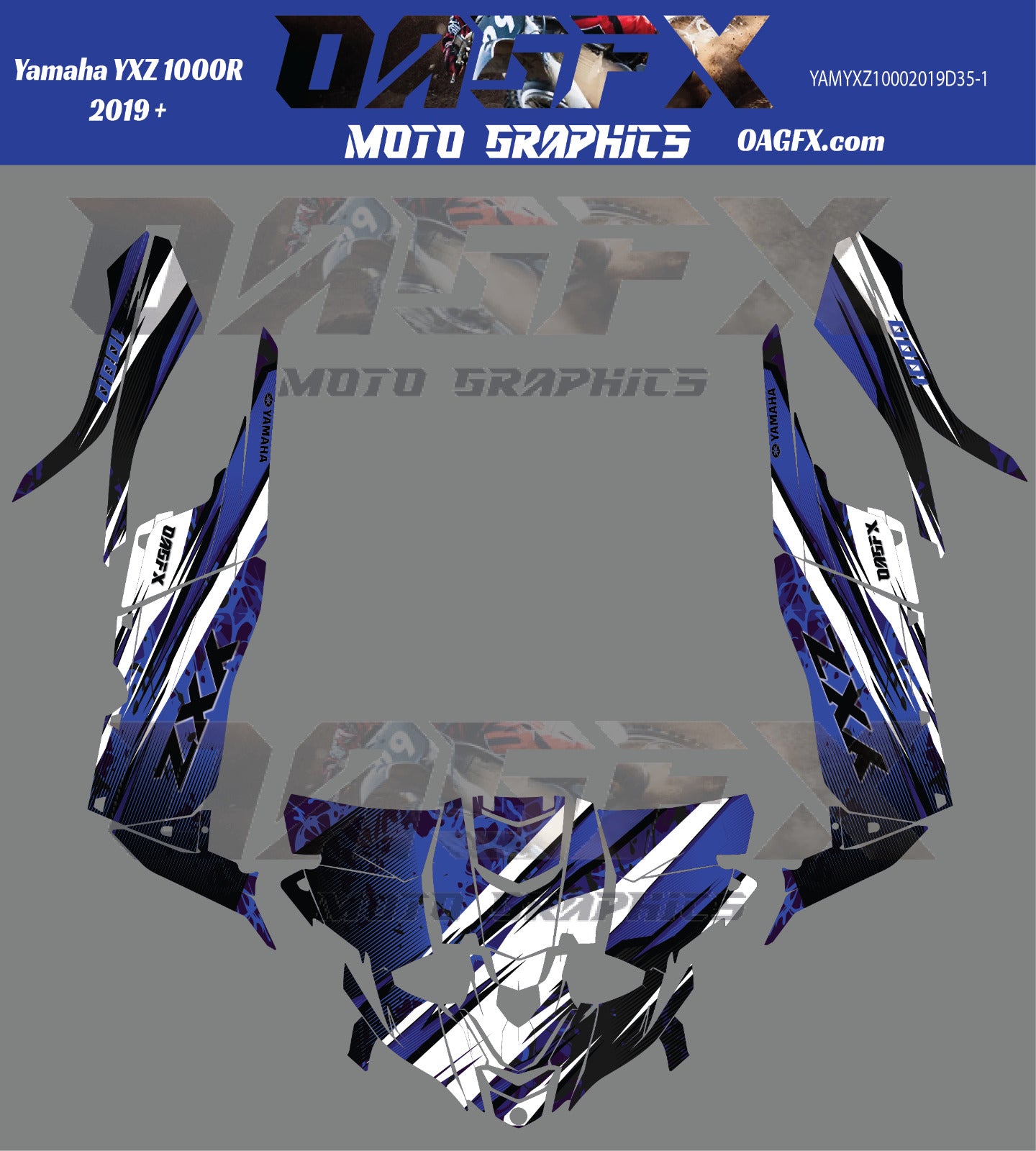 2019-2022 Yamaha YXZ 1000 Vector  Design Template With Pre-made design