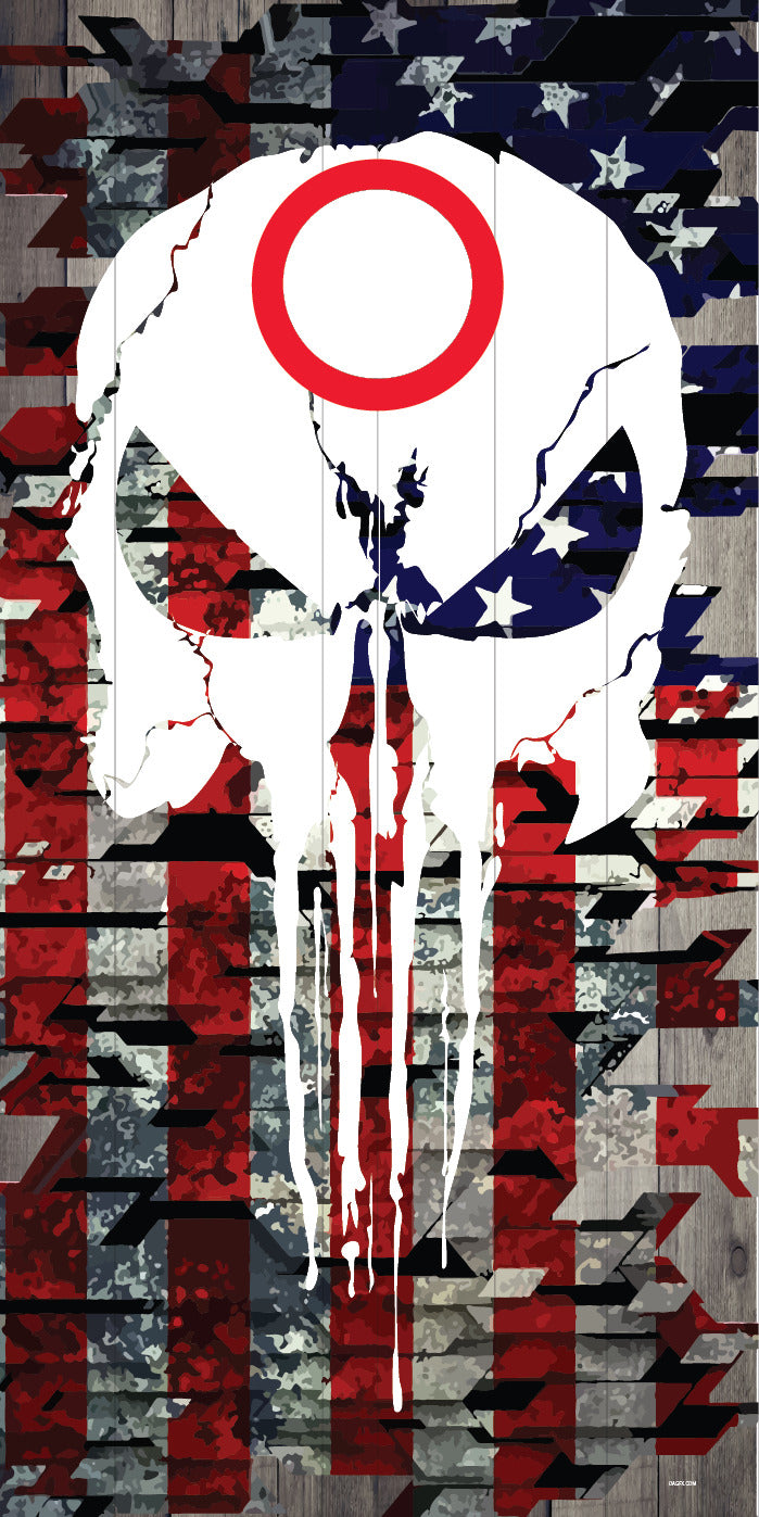 Corn Hole Board Wrap - Punisher American Flag Cornhole Skin Set
